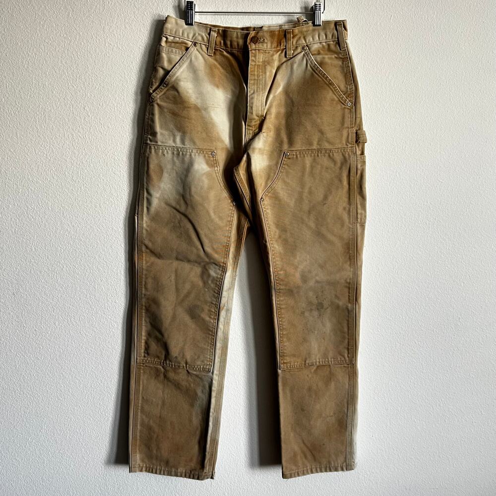 Carhartt B01 BRN faded brown double knee work wear carpenter pants